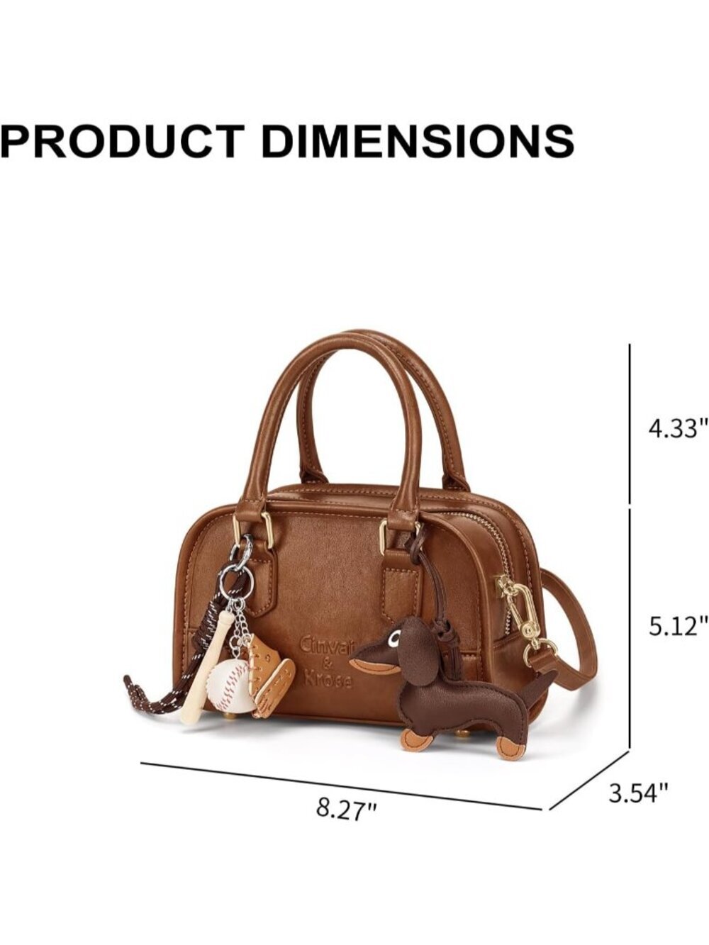 Women Brown Leather Ladies Cute Mini Adjustable Strap Handbags Crossbody Bag - Picture 5 of 6